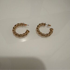 Gold Twisted Hoop Earrings